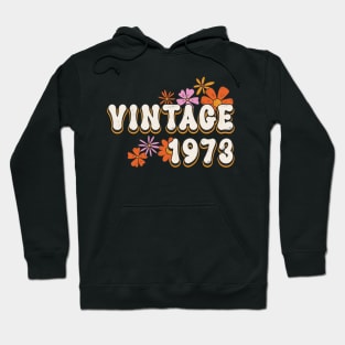 50th Birthday Vintage 1973 Womens Retro Groovy Style Hoodie